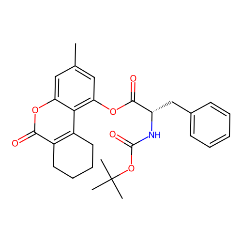 (S)-3-methyl-6-oxo-7,8,9,10-tetrahydro-6H-benzo[c]chromen-1-yl 2-((tert-butoxycarbonyl)amino)-3-phenylpropanoate structure