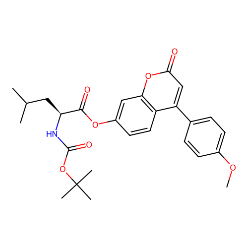 (S)-4-(4-methoxyphenyl)-2-oxo-2H-chromen-7-yl 2-((tert-butoxycarbonyl)amino)-4-methylpentanoate structure