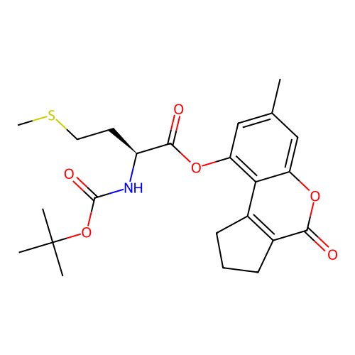 (S)-7-methyl-4-oxo-1,2,3,4-tetrahydrocyclopenta[c]chromen-9-yl 2-((tert-butoxycarbonyl)amino)-4-(methylthio)butanoate structure
