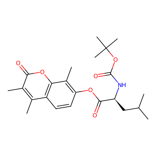 (3,4,8-trimethyl-2-oxochromen-7-yl) (2S)-4-methyl-2-[(2-methylpropan-2-yl)oxycarbonylamino]pentanoate structure