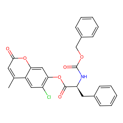 (S)-6-chloro-4-methyl-2-oxo-2H-chromen-7-yl 2-(((benzyloxy)carbonyl)amino)-3-phenylpropanoate structure