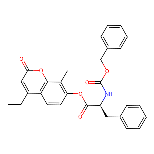 (S)-4-ethyl-8-methyl-2-oxo-2H-chromen-7-yl 2-(((benzyloxy)carbonyl)amino)-3-phenylpropanoate structure