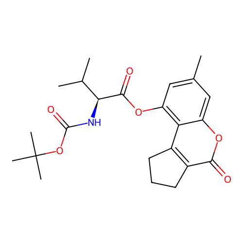 (S)-7-methyl-4-oxo-1,2,3,4-tetrahydrocyclopenta[c]chromen-9-yl 2-((tert-butoxycarbonyl)amino)-3-methylbutanoate structure