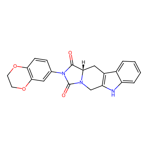 (11aS)-2-(2,3-dihydro-1,4-benzodioxin-6-yl)-5,6,11,11a-tetrahydro-1H-imidazo[1',5':1,6]pyrido[3,4-b]indole-1,3(2H)-dione structure