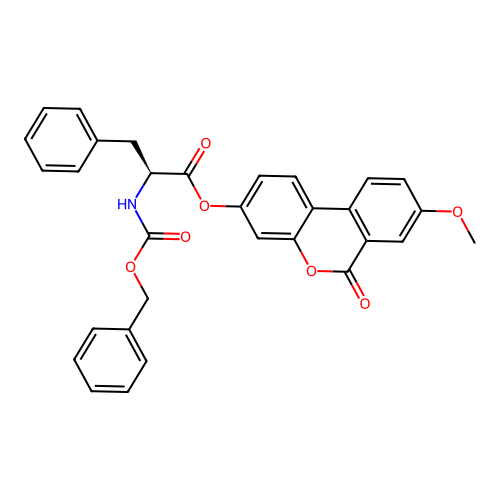 (S)-8-methoxy-6-oxo-6H-benzo[c]chromen-3-yl 2-(((benzyloxy)carbonyl)amino)-3-phenylpropanoate structure