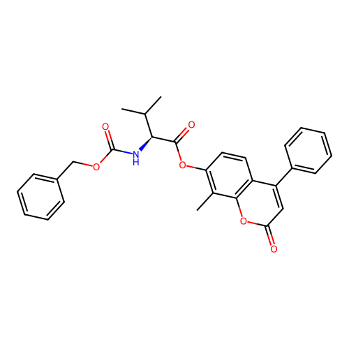 (S)-8-methyl-2-oxo-4-phenyl-2H-chromen-7-yl 2-(((benzyloxy)carbonyl)amino)-3-methylbutanoate structure