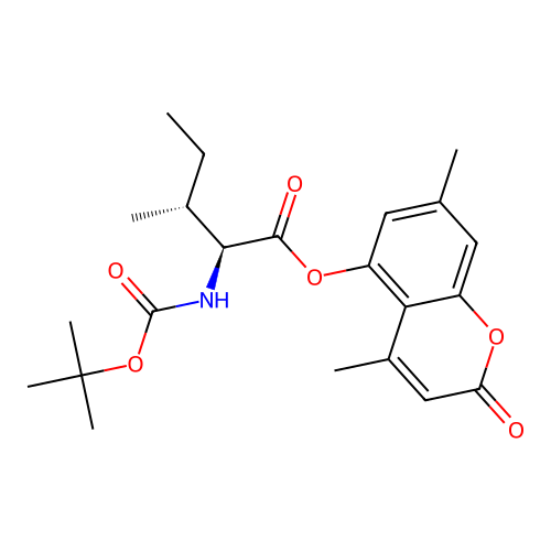 (2S,3R)-4,7-dimethyl-2-oxo-2H-chromen-5-yl 2-((tert-butoxycarbonyl)amino)-3-methylpentanoate structure