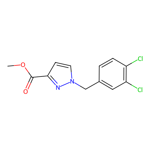 methyl 1-(3,4-dichlorobenzyl)-1H-pyrazole-3-carboxylate structure