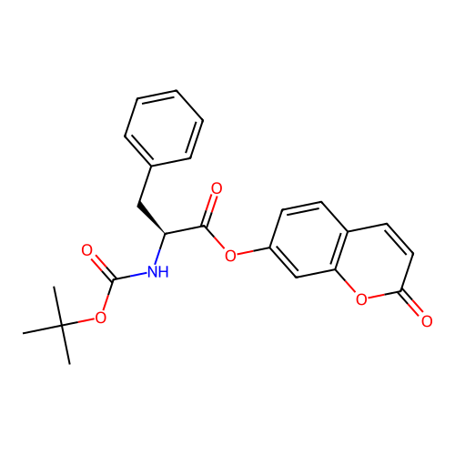 2-oxo-2H-chromen-7-yl N-(tert-butoxycarbonyl)-L-phenylalaninate structure
