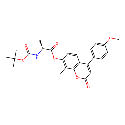 (S)-4-(4-methoxyphenyl)-8-methyl-2-oxo-2H-chromen-7-yl 2-((tert-butoxycarbonyl)amino)propanoate structure