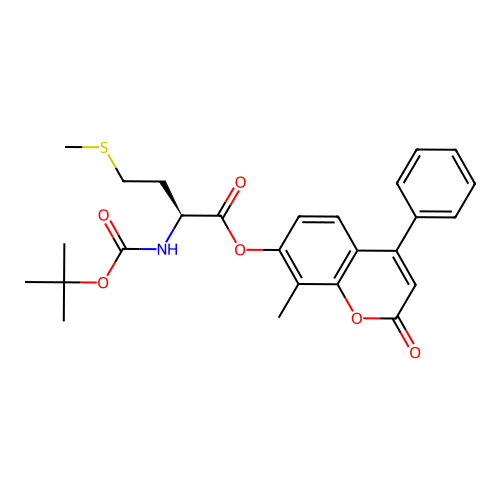 (S)-8-methyl-2-oxo-4-phenyl-2H-chromen-7-yl 2-((tert-butoxycarbonyl)amino)-4-(methylthio)butanoate structure