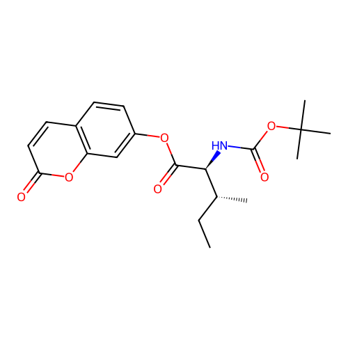 (2S,3R)-2-oxo-2H-chromen-7-yl 2-((tert-butoxycarbonyl)amino)-3-methylpentanoate structure