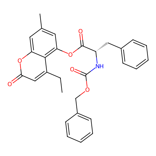 (S)-4-ethyl-7-methyl-2-oxo-2H-chromen-5-yl 2-(((benzyloxy)carbonyl)amino)-3-phenylpropanoate structure