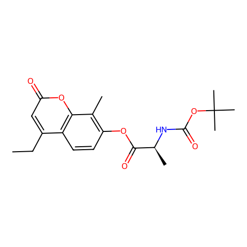 (S)-4-ethyl-8-methyl-2-oxo-2H-chromen-7-yl 2-((tert-butoxycarbonyl)amino)propanoate structure