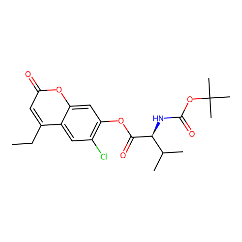 (S)-6-chloro-4-ethyl-2-oxo-2H-chromen-7-yl 2-((tert-butoxycarbonyl)amino)-3-methylbutanoate structure