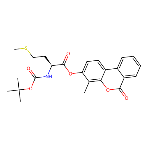 (S)-4-methyl-6-oxo-6H-benzo[c]chromen-3-yl 2-((tert-butoxycarbonyl)amino)-4-(methylthio)butanoate structure