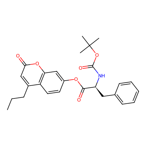 (S)-2-oxo-4-propyl-2H-chromen-7-yl 2-((tert-butoxycarbonyl)amino)-3-phenylpropanoate structure