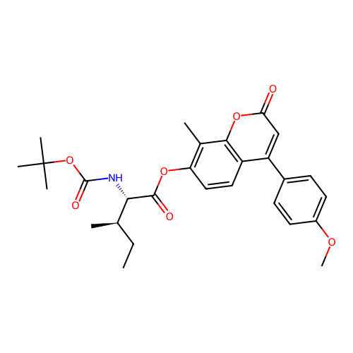 (2S,3R)-4-(4-methoxyphenyl)-8-methyl-2-oxo-2H-chromen-7-yl 2-((tert-butoxycarbonyl)amino)-3-methylpentanoate structure