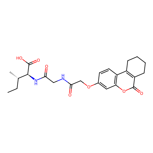 (2S,3S)-3-methyl-2-(2-(2-((6-oxo-7,8,9,10-tetrahydro-6H-benzo[c]chromen-3-yl)oxy)acetamido)acetamido)pentanoic acid structure