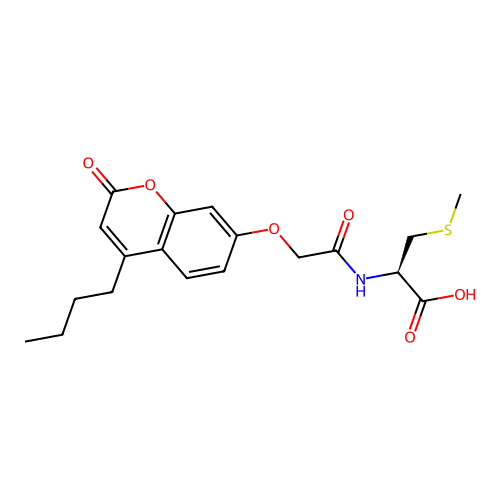 (R)-2-(2-((4-butyl-2-oxo-2H-chromen-7-yl)oxy)acetamido)-3-(methylthio)propanoic acid structure
