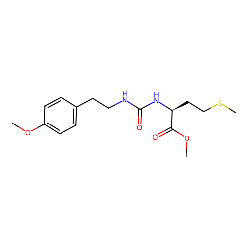(S)-methyl 2-(3-(4-methoxyphenethyl)ureido)-4-(methylthio)butanoate structure