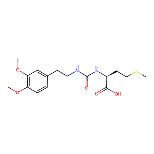 (S)-2-(3-(3,4-dimethoxyphenethyl)ureido)-4-(methylthio)butanoic acid structure