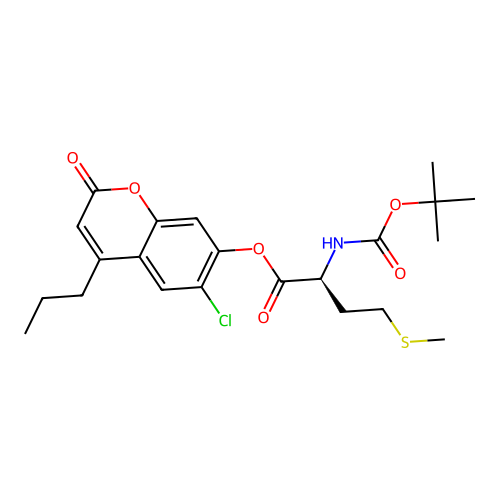 (S)-6-chloro-2-oxo-4-propyl-2H-chromen-7-yl 2-((tert-butoxycarbonyl)amino)-4-(methylthio)butanoate structure
