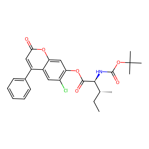 (2S,3R)-6-chloro-2-oxo-4-phenyl-2H-chromen-7-yl 2-((tert-butoxycarbonyl)amino)-3-methylpentanoate structure