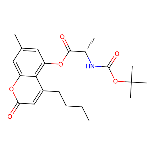 (S)-4-butyl-7-methyl-2-oxo-2H-chromen-5-yl 2-((tert-butoxycarbonyl)amino)propanoate structure