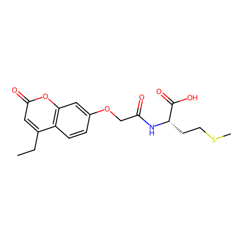 N-{[(4-ethyl-2-oxo-2H-chromen-7-yl)oxy]acetyl}-L-methionine structure