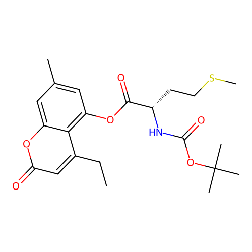 (S)-4-ethyl-7-methyl-2-oxo-2H-chromen-5-yl 2-((tert-butoxycarbonyl)amino)-4-(methylthio)butanoate structure