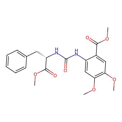 methyl 4,5-dimethoxy-2-[[(2S)-1-methoxy-1-oxo-3-phenylpropan-2-yl]carbamoylamino]benzoate structure