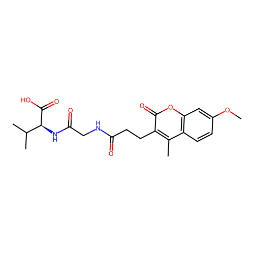 N-[3-(7-methoxy-4-methyl-2-oxo-2H-chromen-3-yl)propanoyl]glycyl-L-valine structure