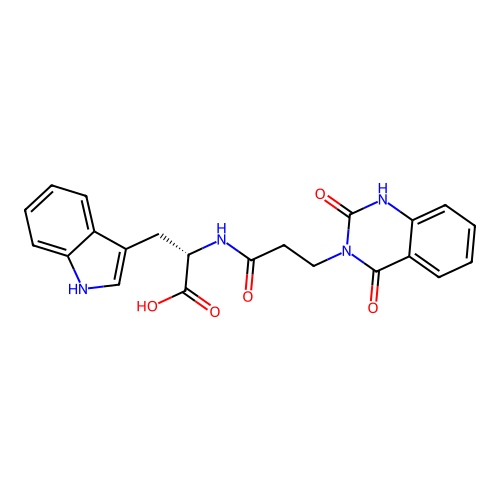 (2S)-2-[3-(2,4-dioxo-1H-quinazolin-3-yl)propanoylamino]-3-(1H-indol-3-yl)propanoic acid structure