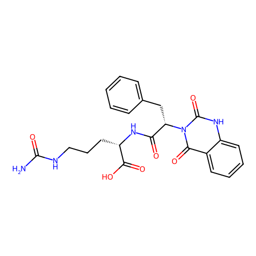 (S)-2-((S)-2-(2,4-dioxo-1,2-dihydroquinazolin-3(4H)-yl)-3-phenylpropanamido)-5-ureidopentanoic acid structure