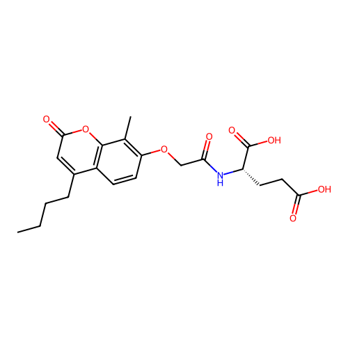 2-{2-[(4-Butyl-8-methyl-2-oxo-2H-chromen-7-YL)oxy]acetamido}pentanedioic acid structure