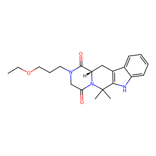 (12aS)-2-(3-ethoxypropyl)-6,6-dimethyl-2,3,6,7,12,12a-hexahydropyrazino[1',2':1,6]pyrido[3,4-b]indole-1,4-dione structure