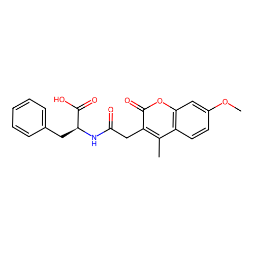 N-[(7-methoxy-4-methyl-2-oxo-2H-chromen-3-yl)acetyl]-L-phenylalanine structure