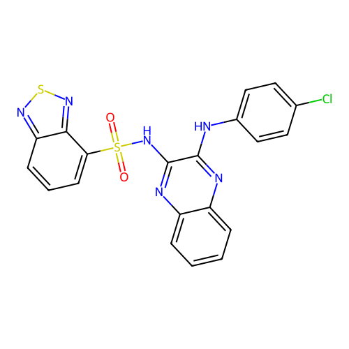 N-[3-(4-chloroanilino)quinoxalin-2-yl]-2,1,3-benzothiadiazole-4-sulfonamide structure