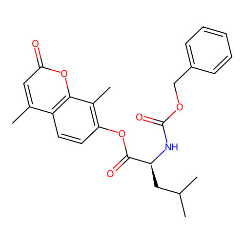(S)-4,8-dimethyl-2-oxo-2H-chromen-7-yl 2-(((benzyloxy)carbonyl)amino)-4-methylpentanoate structure