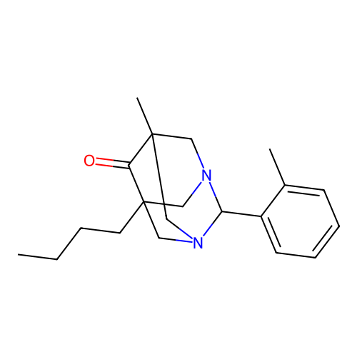 (5s,7s)-5-Butyl-7-methyl-2-(o-tolyl)-1,3-diazaadamantan-6-one structure