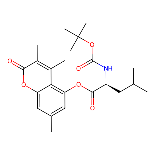 3,4,7-trimethyl-2-oxo-2H-chromen-5-yl N-(tert-butoxycarbonyl)-L-leucinate structure