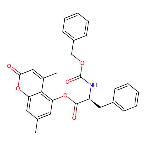(S)-4,7-dimethyl-2-oxo-2H-chromen-5-yl 2-(((benzyloxy)carbonyl)amino)-3-phenylpropanoate structure