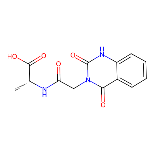 (R)-2-(2-(2,4-dioxo-1,2-dihydroquinazolin-3(4H)-yl)acetamido)propanoic acid structure
