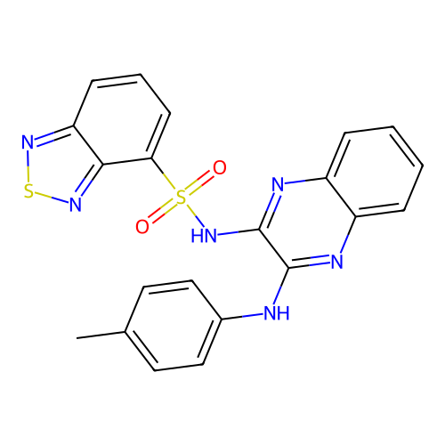 N-[3-(4-methylanilino)quinoxalin-2-yl]-2,1,3-benzothiadiazole-4-sulfonamide structure