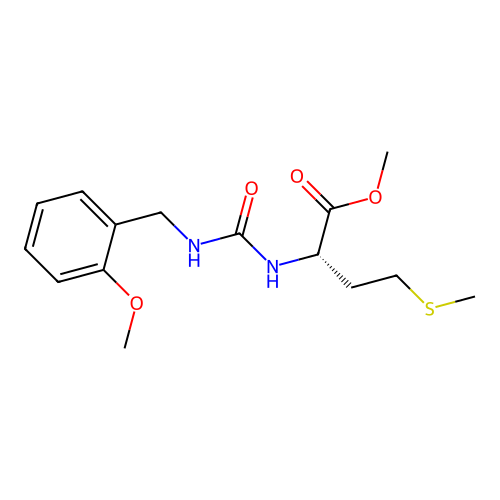 (S)-methyl 2-(3-(2-methoxybenzyl)ureido)-4-(methylthio)butanoate structure