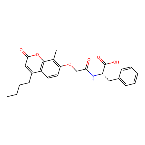 N-{[(4-butyl-8-methyl-2-oxo-2H-chromen-7-yl)oxy]acetyl}-L-phenylalanine structure