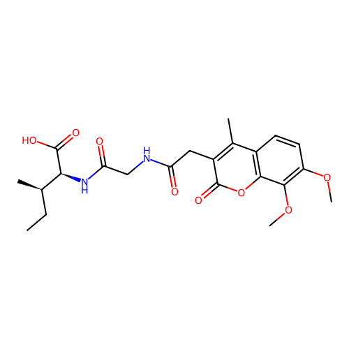 N-[(7,8-dimethoxy-4-methyl-2-oxo-2H-chromen-3-yl)acetyl]glycyl-L-isoleucine structure