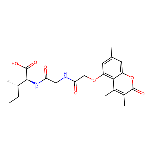 (2S,3S)-3-methyl-2-(2-(2-((3,4,7-trimethyl-2-oxo-2H-chromen-5-yl)oxy)acetamido)acetamido)pentanoic acid structure