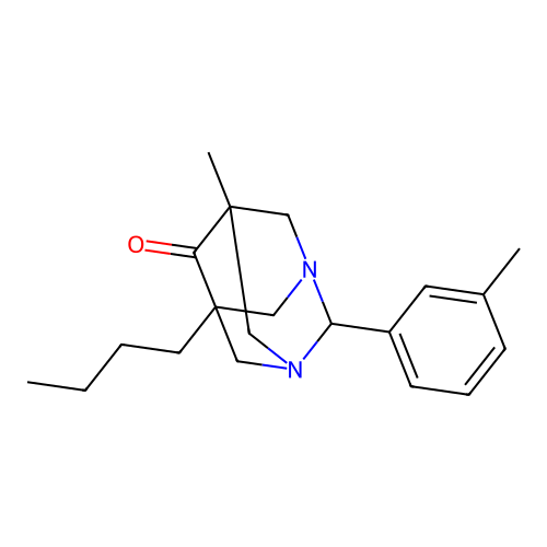 5-Butyl-7-methyl-2-(3-methylphenyl)-1,3-diazatricyclo[3.3.1.1~3,7~]decan-6-one structure